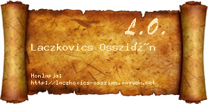 Laczkovics Osszián névjegykártya